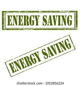 Set of stamps with text Energy Saving,vector illustration