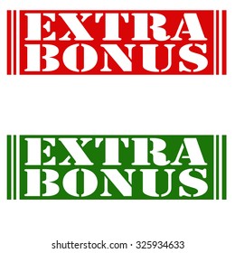 Set of stamps with text Extra Bonus,vector illustration