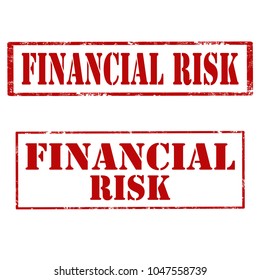 Set of stamps with text Financial Risk,vector illustration
