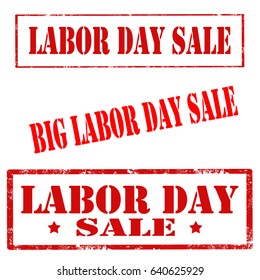 Set of stamps with text Labor Day,vector illustration