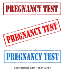 Set of stamps with text Pregnancy Test,vector illustration