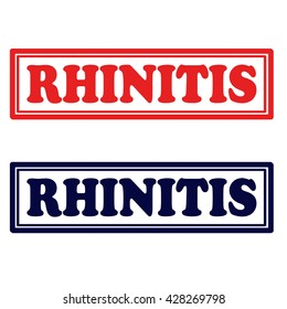 Set of stamps with text Rhinitis,vector illustration
