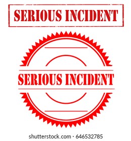 Set of stamps with text Serious Incident,vector illustration