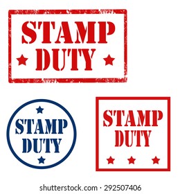 Set Of Stamps With Text Stamp Duty,vector Illustration