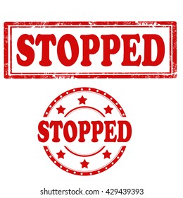 Set of stamps with text Stopped,vector illustration