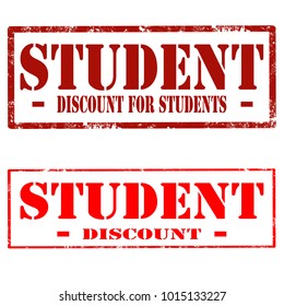 Set of stamps with text Student,vector illustration
