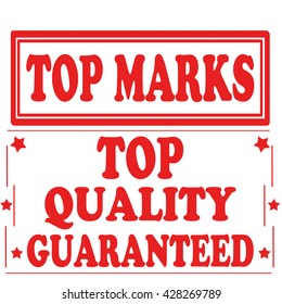 Set of stamps with text Top Marks and Top Quality,vector illustration