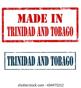 Set of stamps with text Trinidad and Tobago,vector illustration
