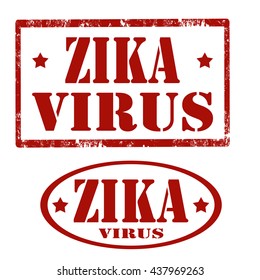 Set of stamps with text Zika Virus,vector illustration
