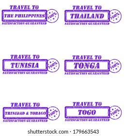 Set of stamps travel to the philippines,thailand,tunisia,tonga,togo,trinidad&tobago