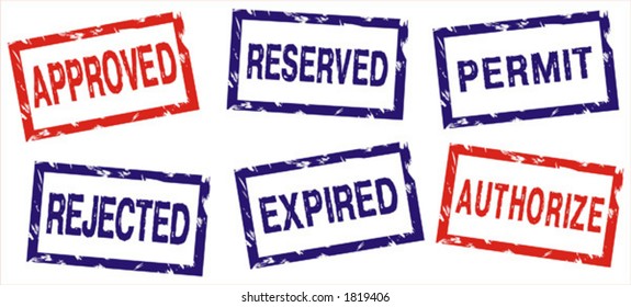 Set of Stamps, vector illustration