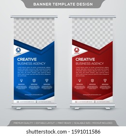 set of stand banner template with abstract style and modern layout