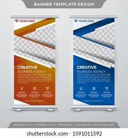 set of stand banner template with abstract style and modern layout