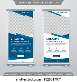 set of stand banner template with clean and geometric style use for product promotion
