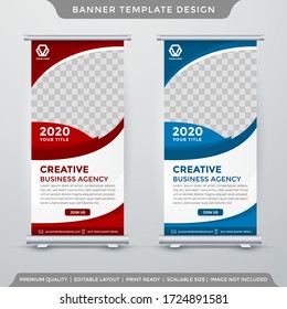set of stand banner template design with abstract and modern layout use for business profile and promotion kit