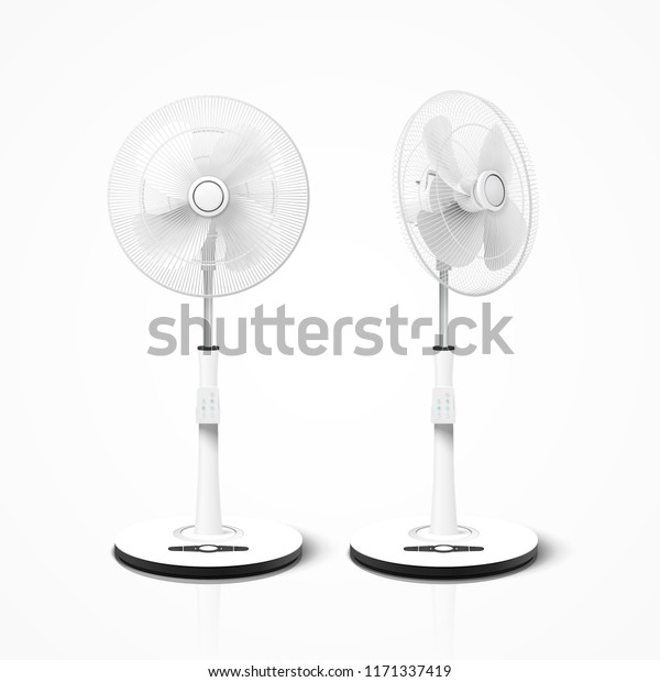 Download Set Stand Fan Mockup 3d Illustration Stock Vector (Royalty ...