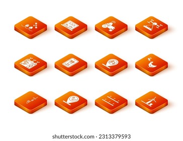 Set Standalone sensor, Chicken farm location, Smart farming technology, control system, Automatic irrigation sprinklers, Tractor, Wind turbine and camera icon. Vector