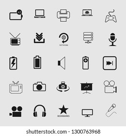 Set of standard media and multimedia icons 