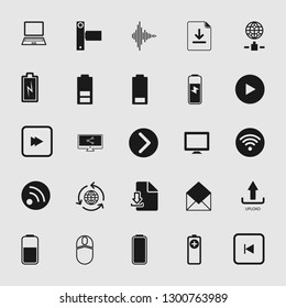 Set of standard media and multimedia icons 