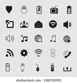 Set of standard media and multimedia icons 
