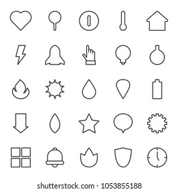 A set of standard minimalistic outline icons, quick and easy editing. Vector, for web graphics and web design