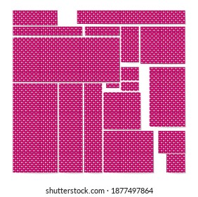 set of standard size banners with a pattern in red tones. flat style
