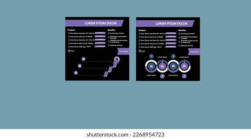 set of standard size creative web banners with place for photo. Vertical, horizontal and square templates. vector illustration,purple, modern, infographic