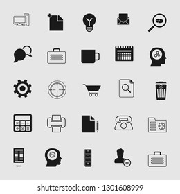 Set of standard and universal business and office icons