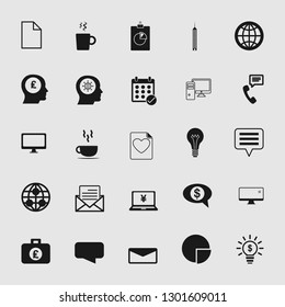 Set of standard and universal business and office icons