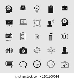 Set of standard and universal business and office icons