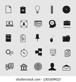 Set of standard and universal business and office icons
