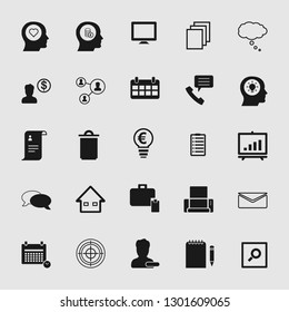 Set of standard and universal business and office icons