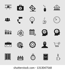 Set of standard and universal business and office icons
