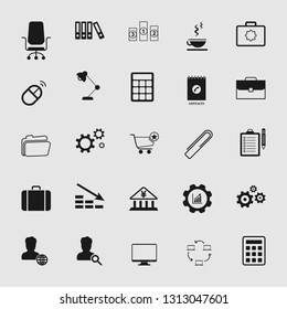 Set of standard and universal business and office icons