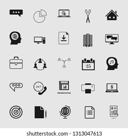 Set of standard and universal business and office icons