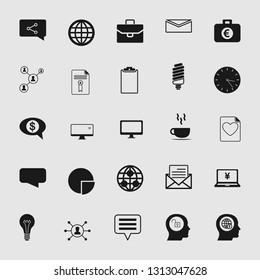 Set of standard and universal business and office icons