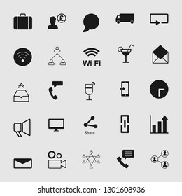 Set of standard and universal communication icons.