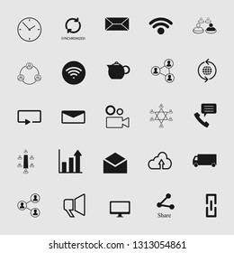 Set of standard and universal communication icons