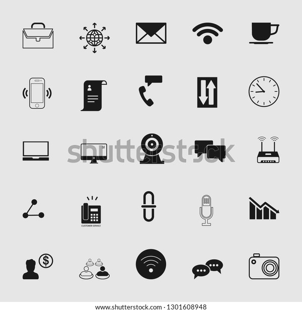 Set of\
standard and universal communication\
icons.