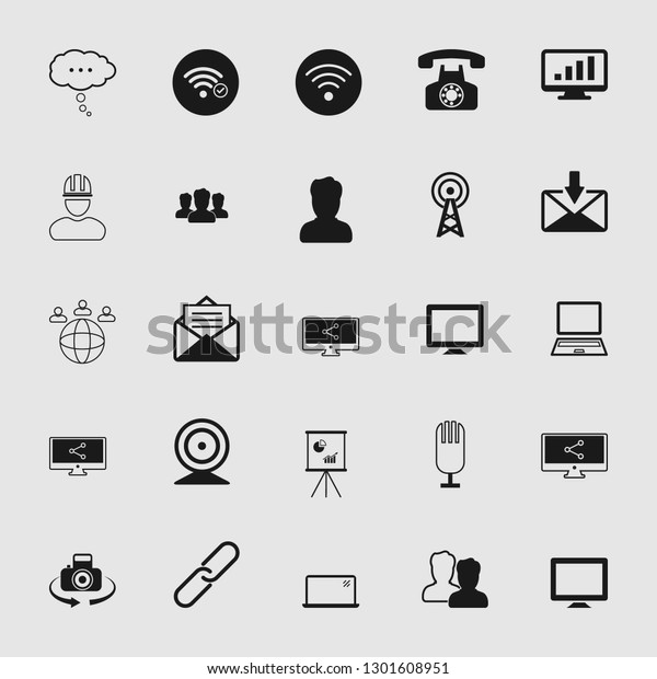 Set of\
standard and universal communication\
icons.
