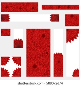 set of standard web banner with a pattern of flowers. vector illustration.