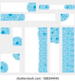 set of standard web banner with a pattern of flowers. vector illustration.
