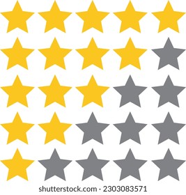 set star 1 a 5 para clasificación de aplicaciones