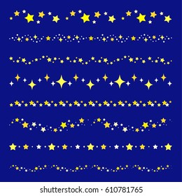Set of star borders, vector eps10 illustration
