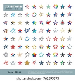 Set Star Collection Icon Vector Logo Template Illustration Design. Vector EPS 10.