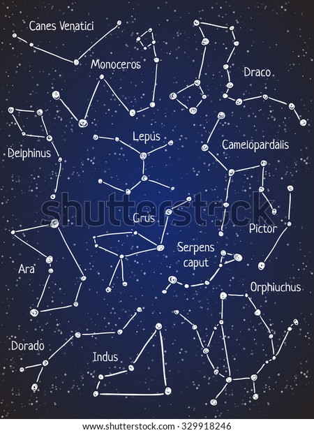 Set Star Constellations Vector Space Astronomy Stock Vector (Royalty ...