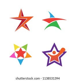 Set Star Design Template Starlight Icon Stock Vector (Royalty Free ...