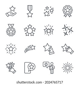 set of Star elements symbol template for graphic and web design collection logo vector illustration