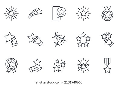 set of Star elements symbol template for graphic and web design collection logo vector illustration