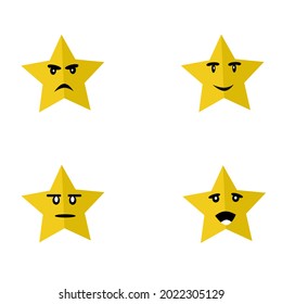 Set of star expression face. Star face emotion concept.